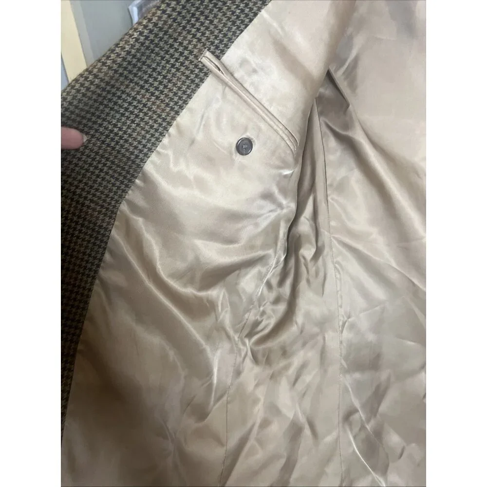 Polo Ralph Lauren Houndstooth 100% Lambs Wool Sports Blazer Jacket Size 44R - Picture 7 of 12